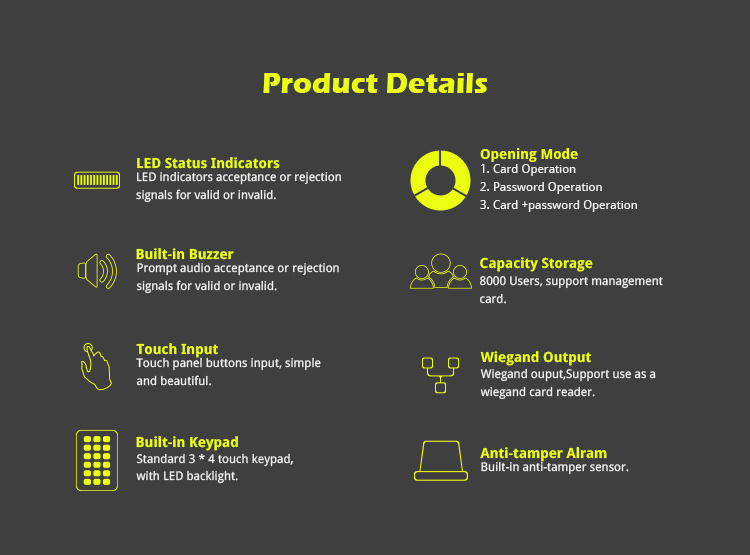 Nordson NT-T12 Metal Touch-Screen RFID Access Control Connection Diagram