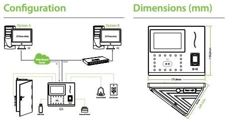 ZKTeco G3 Plus Anti-Glare Face & Fingerprint Time Attendance & Access Control Terminal ZKTeco G3 Plus Anti-Glare Face & Fingerprint Time Attendance & Access Control Terminal