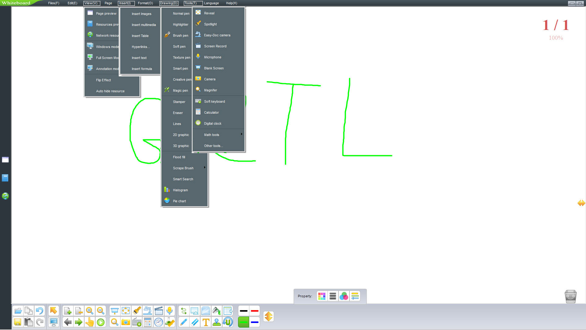 Digital Interactive Whiteboard Main Window