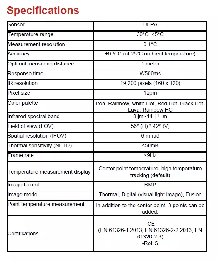 Digital Handheld Infrared Thermal Imaging IP Camera